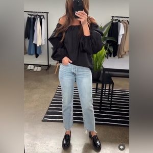 Super Cute Off the Shoulder Poplin Shirt